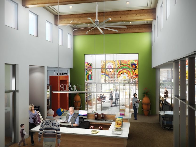 Artist’s rendering of the interior of the San Ysidro Public Library. (SVA Architects Inc.)