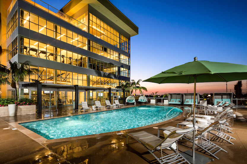 The seven-story, 302-unit apartment building was designed by architecture firm KTGY.