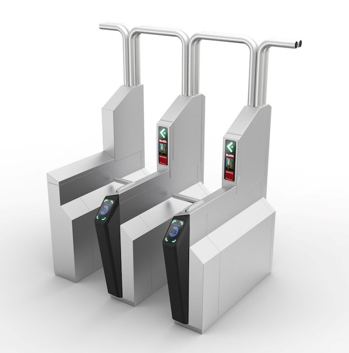 Contactless turnstiles to be used once the new system is implemented. They are similar to London and other cities that currently use them.