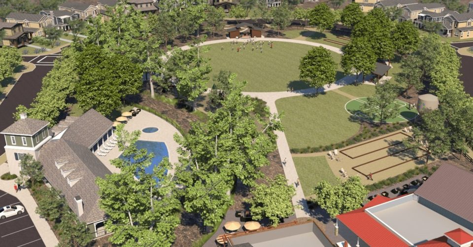 Artist’s rendering of proposed Park Circle's public park in Valley Center. (Image credit: Touchstone Communities)