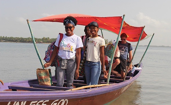 SDSU student Brittany Jones in Ghana. Student participation in the study abroad program has increased 14 percent in the 2016-2017 academic year. (Courtesy SDSU)