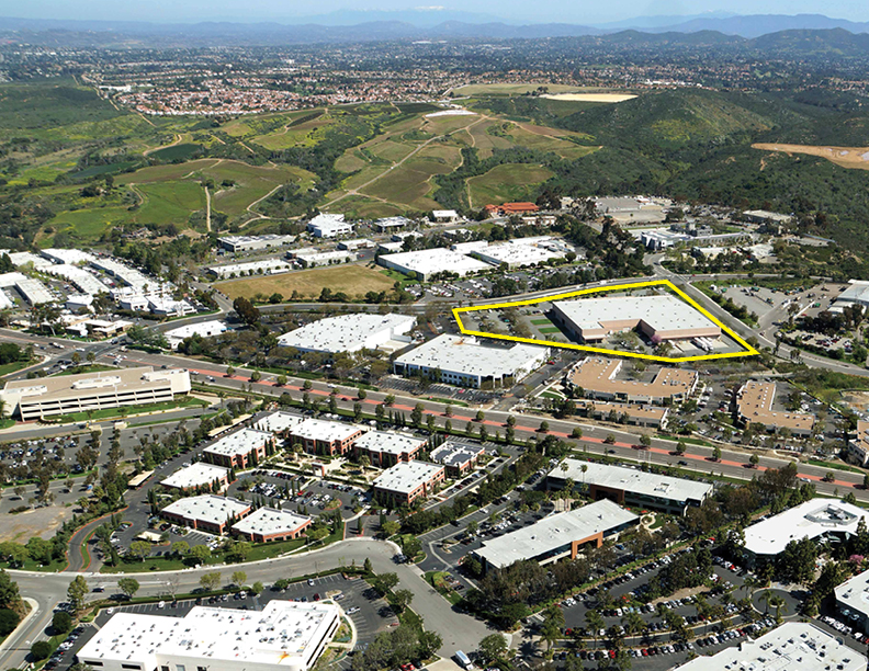 Aerial view of FedEx shipping facility.