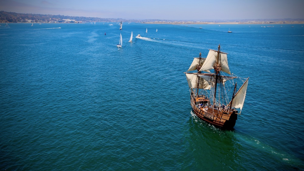 Maritime Museum of San Diego Galleon Replica San Salvador sets sail for Adventures at Sea and Visitor Day Sails during Pacific Heritage Tour (Photo: Chris Swezdo)