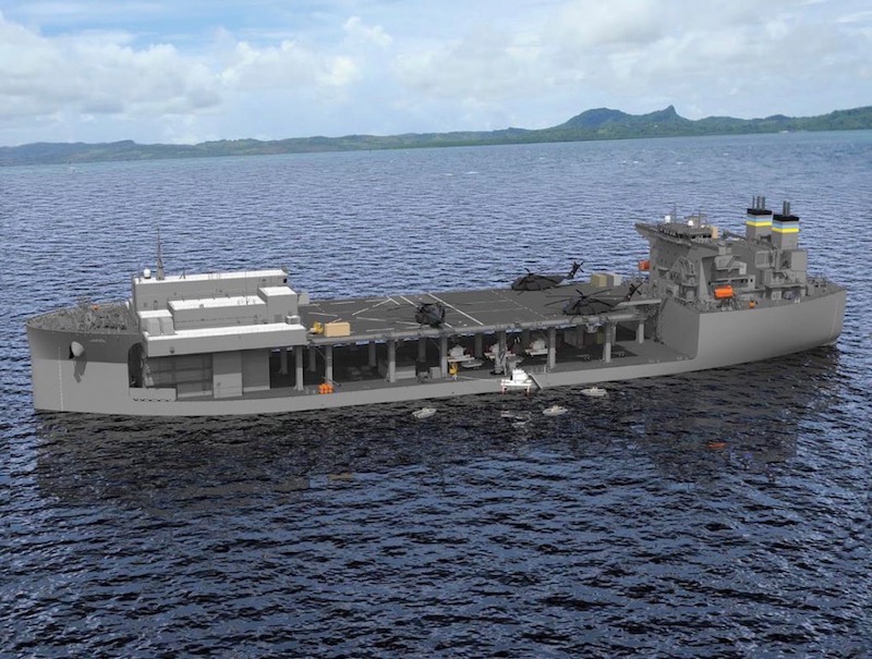 A 3D model of the Expeditionary Sea Base ship. (Photo: NASSCO)