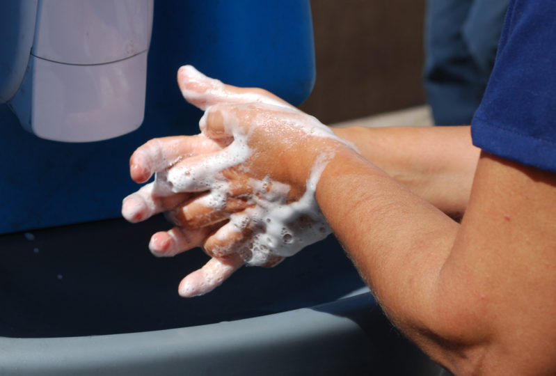 Hand washing with soap and water can help to stop the spread of hepatitis A.