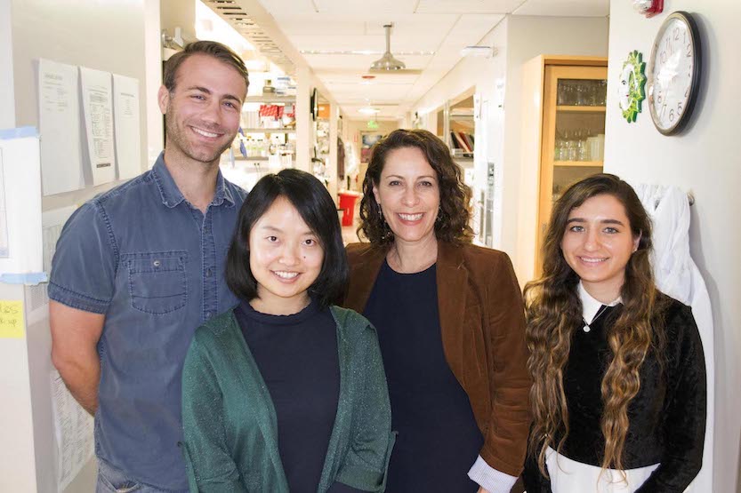 Nature paper coauthors, from left, Justin Milner, Bingfei Yu, Ananda Goldrath and Clara Toma.