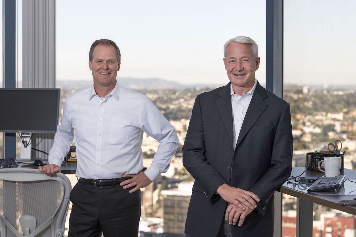 Steve Sefton, president, left, and Dan Yates, chief executive officer of Endeavor Bank. (Photo by Greg Lambert, lambertphoto.com)