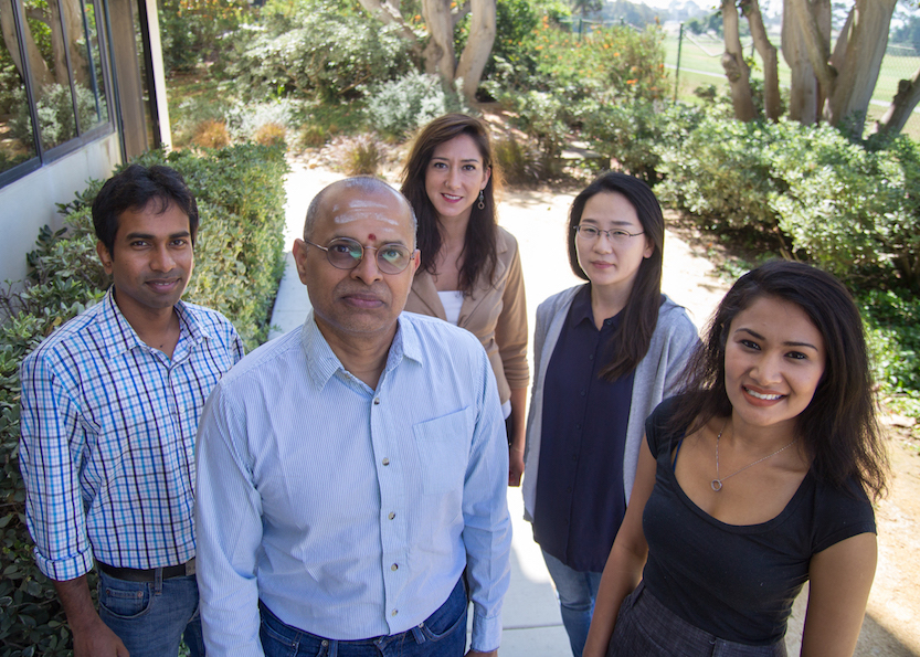 Research team, from left: Subhendu Bhowmik, Ramanarayanan Krishnamurthy, Clémentine Gibard, Kim, Eun-Kyong, Megha Karki
