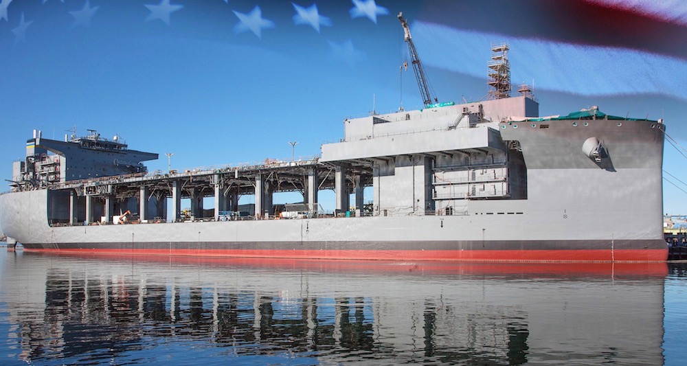 An artist rendering of the future Expeditionary Sea Base (ESB) ship, named in honor of Marine Corps Vietnam veteran and Medal of Honor recipient Miguel Keith. (U.S. Navy photo illustration)
