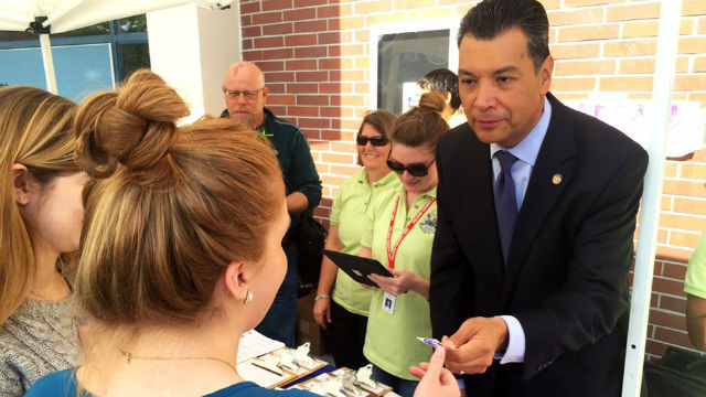 California Secretary of State Alex Padilla at a high school voter registration event in Vacaville in 2016. Photo courtesy Padilla’s office