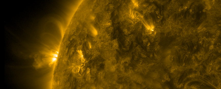 Magnetic loops gyrate above the sun, March 23-24, 2017. (Photo: NASA/GSFC/Solar Dynamics Observatory)