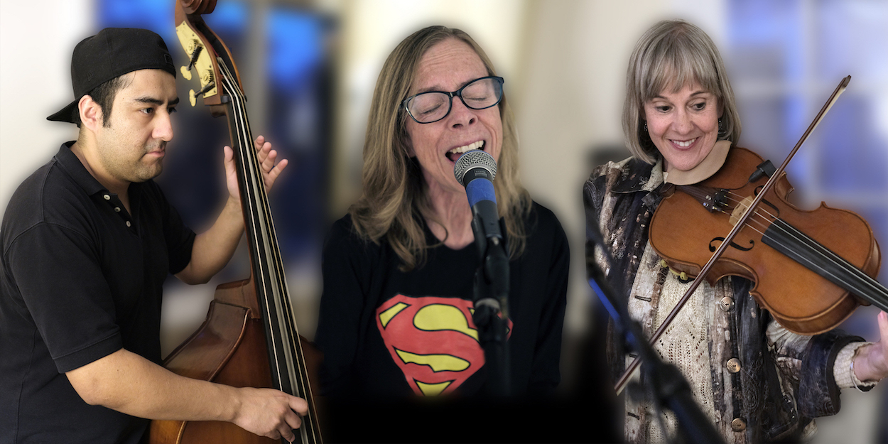 Enter the Blue Sky: Sandé Lollis, center, with Alberto González and Karen Childress-Evans.