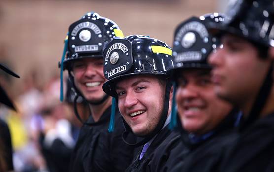 File phopto of Fire Technology graduates from San Diego Miramar College. The college trains the majority of the region’s first responders. (Photo courtesy of SDCCD)