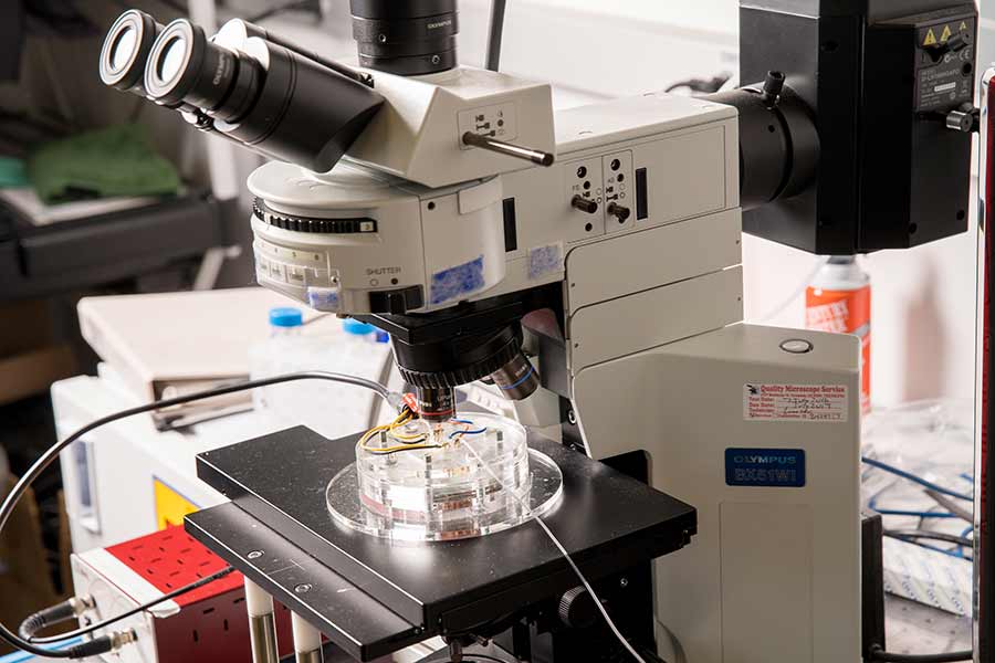 Lab setup used to test blood samples.