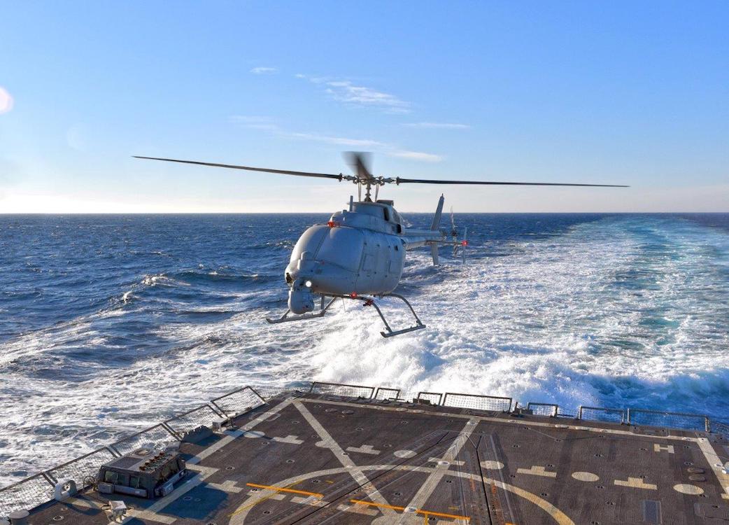 Northrop Grumman’s file photo of its MQ-8C Fire Scout unmanned helicopter. (Photo courtesy of Northrop Grumman)