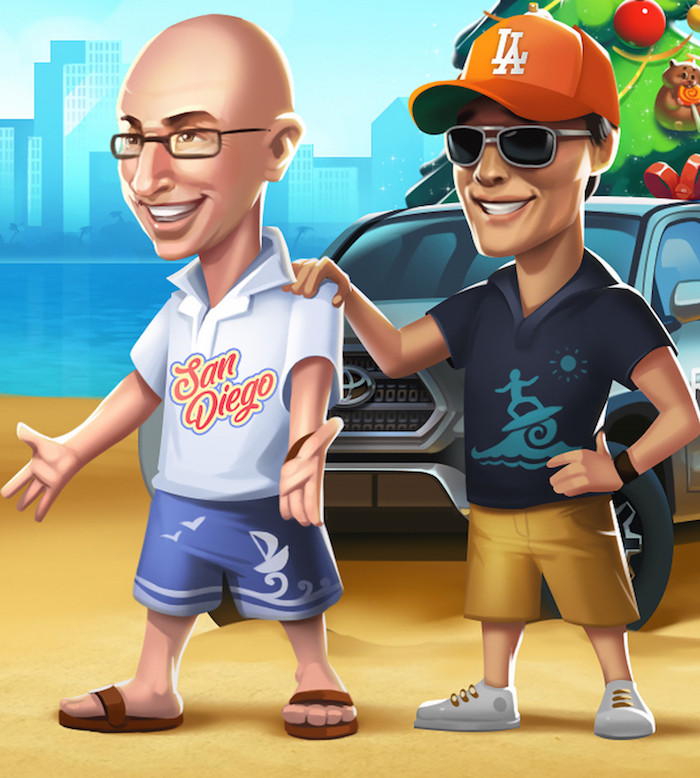 Animated photo of Redemption Games co-founders Michael Witz, left, and Dan Linn. (Photo courtesy of Redemption Games)