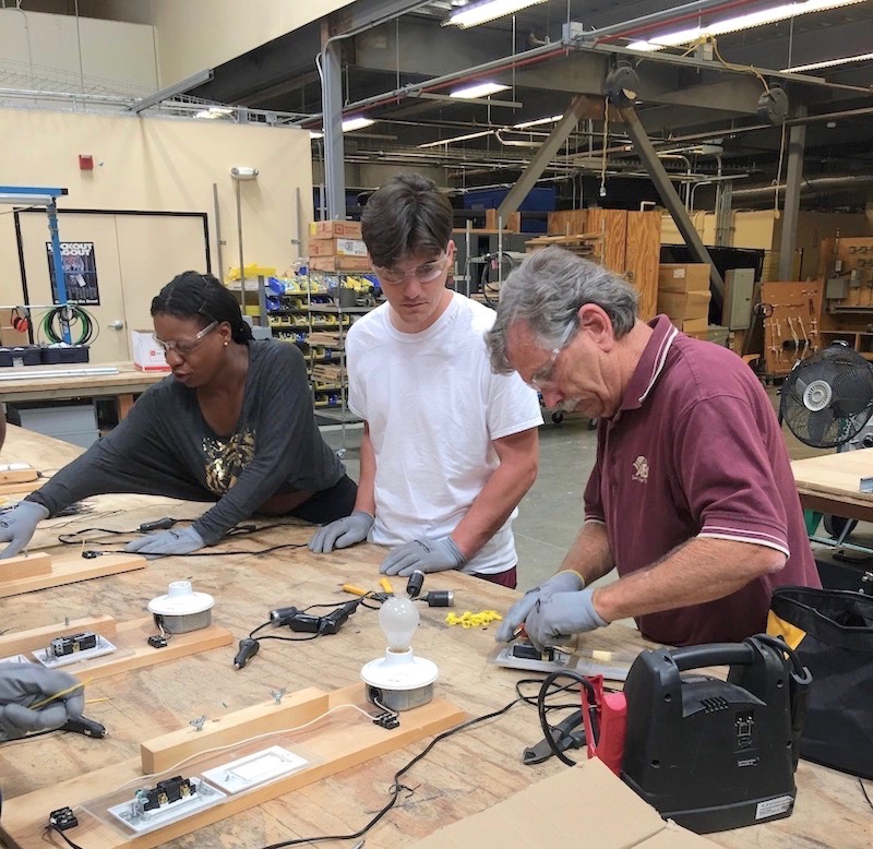 Hands-on training in construction trades