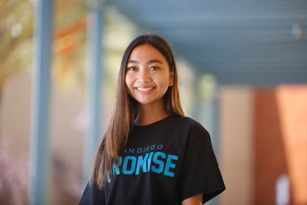San Diego Miramar College student Dana Maristela graduated with a 4.0 GPA after enrolling in the San Diego Promise free tuition program.