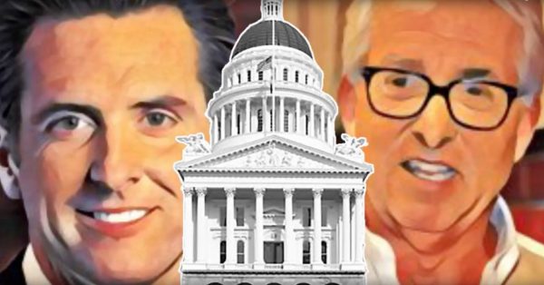 Gavin Newsom and John Cox (Credit: Lucas Public Affairs)