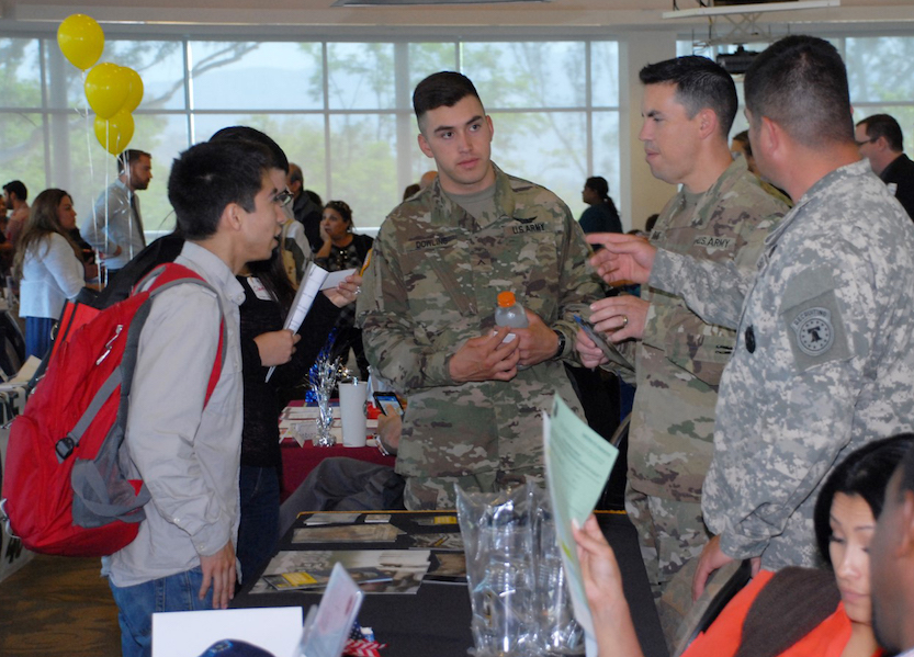 Students at a job fair at Cuyamaca College