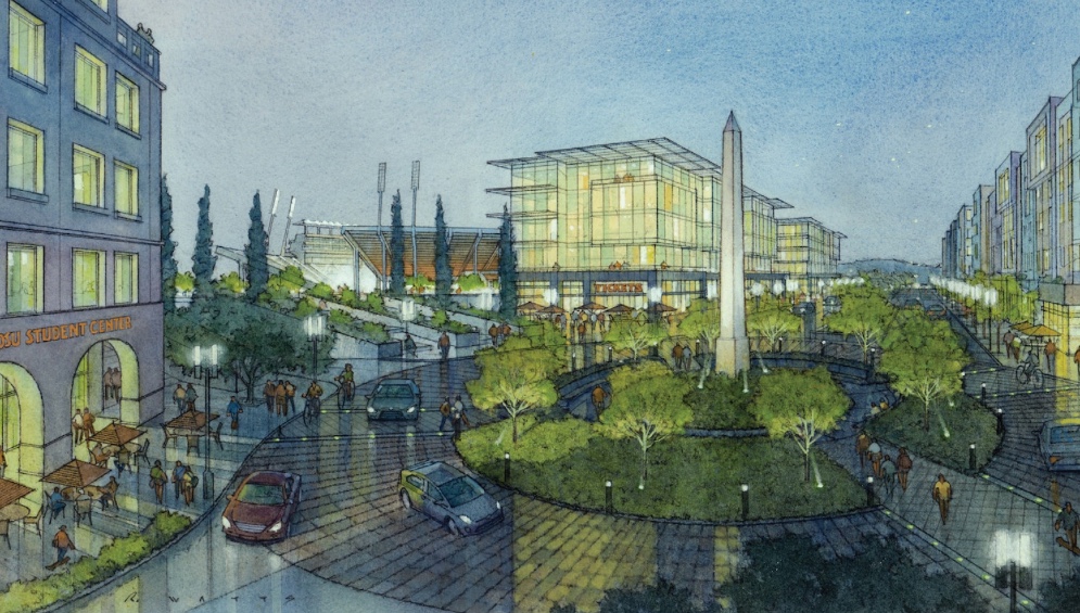 Rendering of a portion of the SDSU West proposal. (Credit: SDSU West)