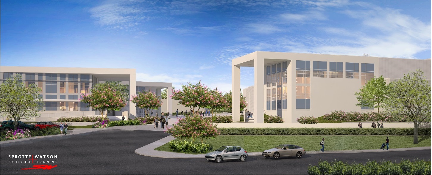 Rendering of the Grossmont High School Events Center. (Courtesy of Sprotte Watson Architects)