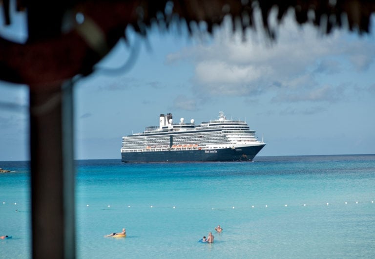 Holland America Line’s Eurodam anchored off Half Moon Cay. (Photo: Holland America)