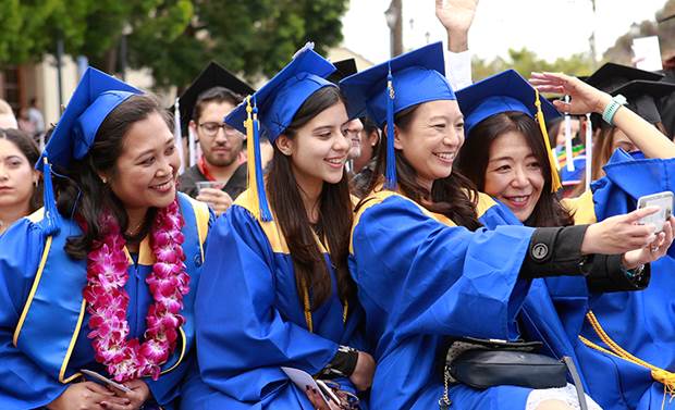 San Diego Mesa College Health Information Management graduates celebrate at their commencement ceremony May 19, 2018. They were among the first to earn a bachelor’s degree from a California community college as part of the state’s baccalaureate pilot program.