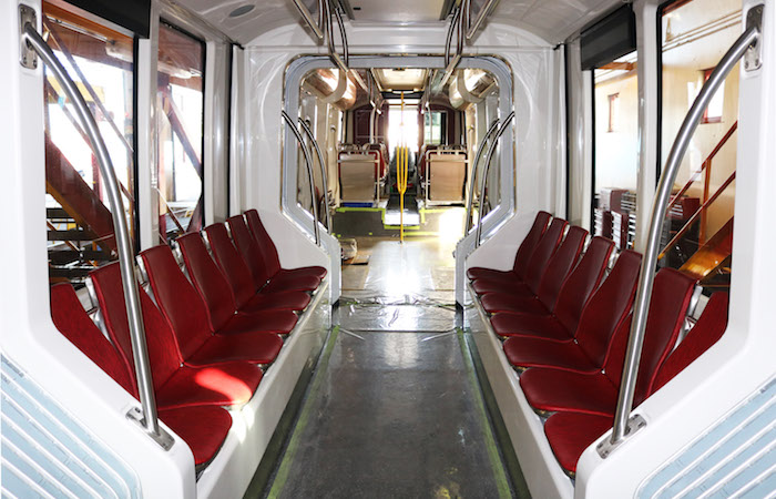 Trolley car interior