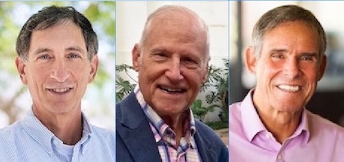 Honorees, from left, Mark Dankberg, Peter Ellsworth, Eric Topol