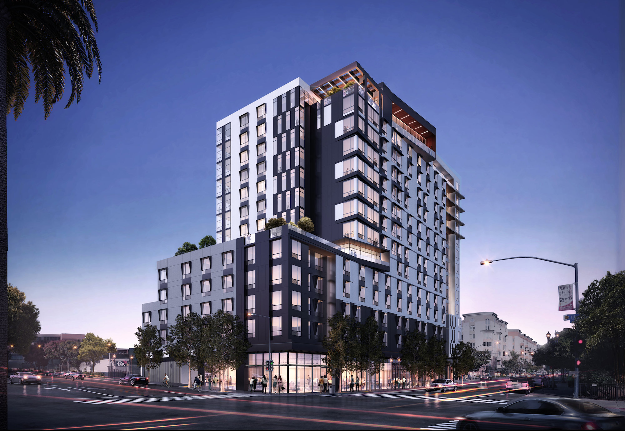 Rendering of the 14-story mixed-use development planned by Chelsea Investment Corp. and Father Joe’s Villages. (Credit: Joseph Wong Design Associates)
