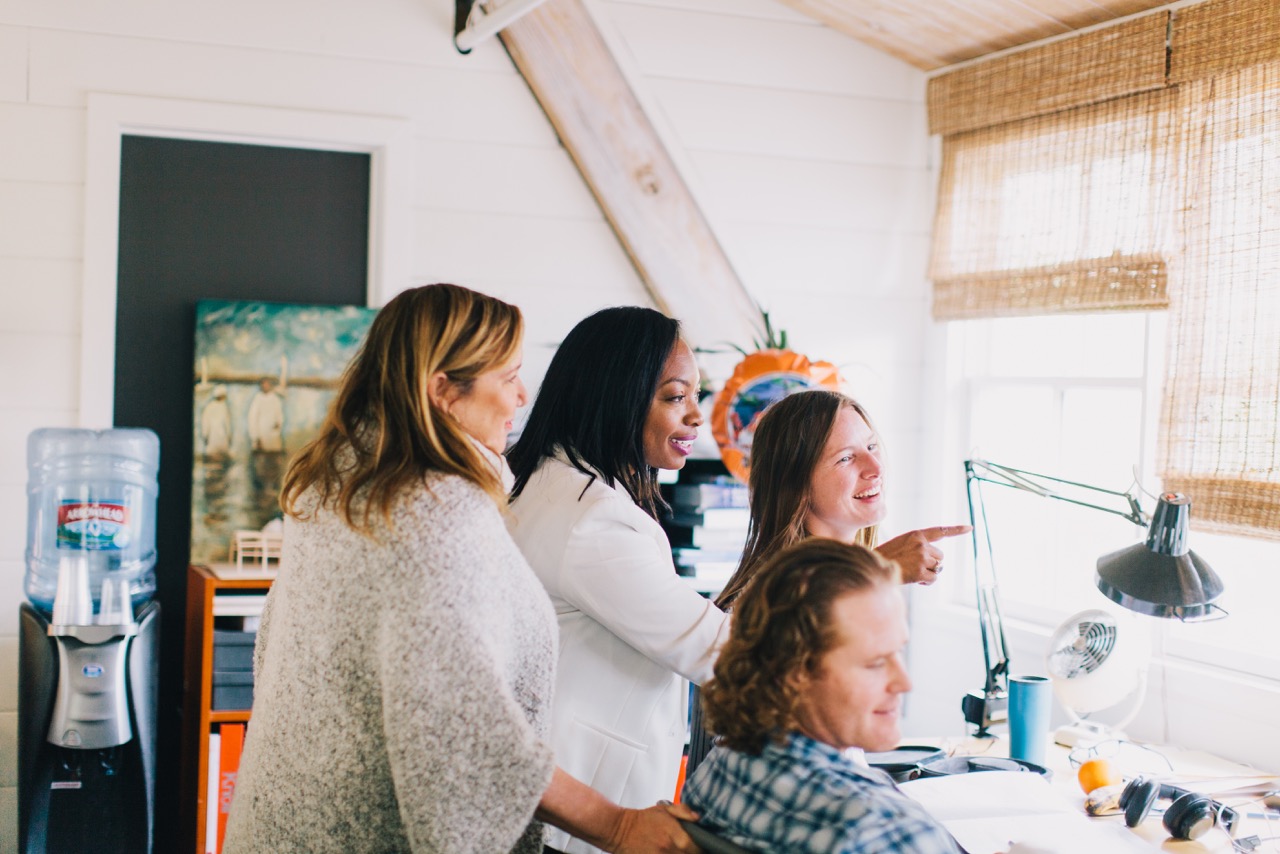 Crystal working with the team at Anne Sneed Architectural Interiors.