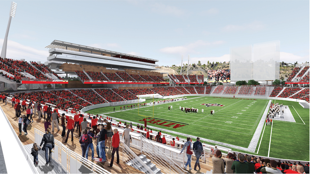 Rendering of proposed Aztec Stadium (Credit: Carrier Johnson + Culture)