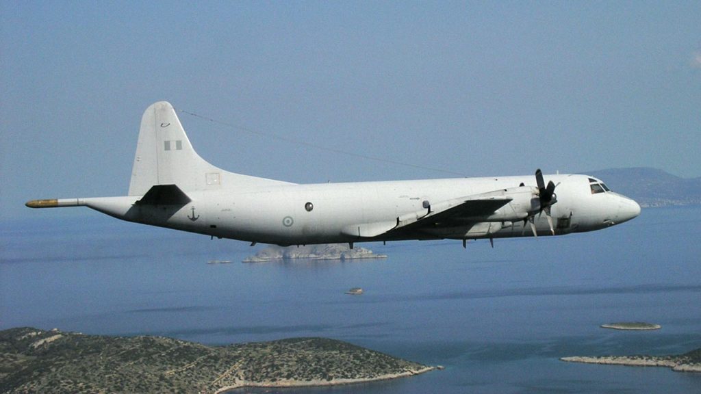 The P3B Orion aircraft used by the Hellenic Navy and Air Force in Greece.