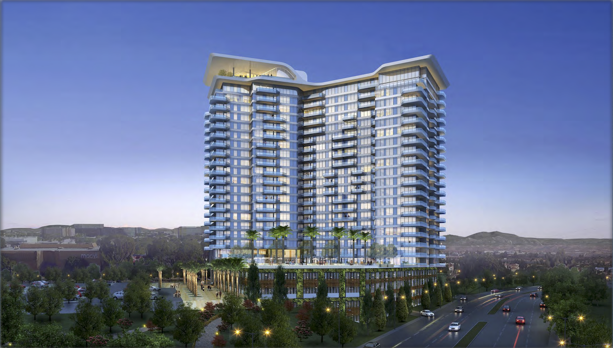 Rendering of Palisade at Westfield UTC, 300-unit housing project planned at Nobel Drive and Genesee Avenue.