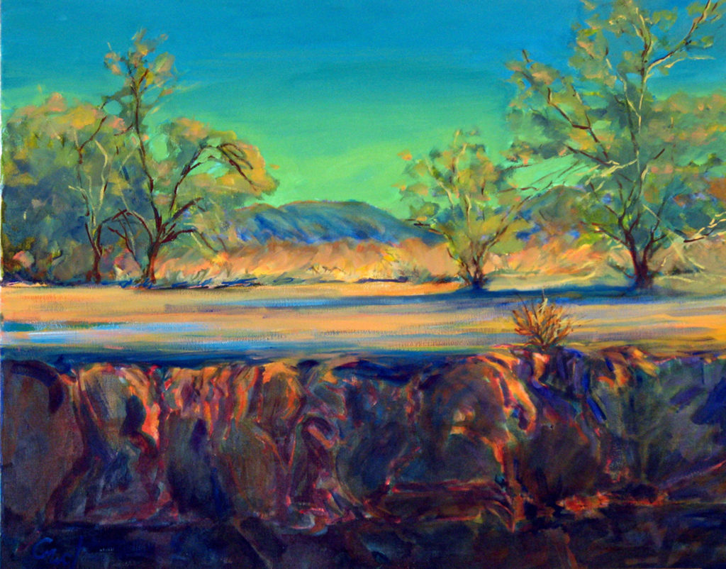 Carol Lindemulder, ‘Borrego August,’ 2014, oil on linen, Collection of Elizabeth Eager Rudee and Mervyn Lea Rudee. (Image courtesy of the artist) 