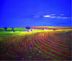 Carol Lindemulder, ‘Texas Tractor,’ 2002, oil on linen, Collection of Sandra and Bram Dijkstra. (Image courtesy of the artist)