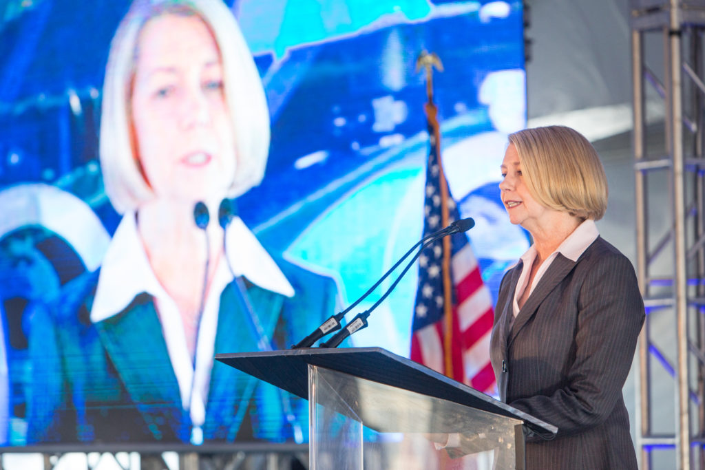 Maureen Stapleton at the dedication of the desalination plant in Carlsbad. (Photo courtesy of San Diego County Water Authority)