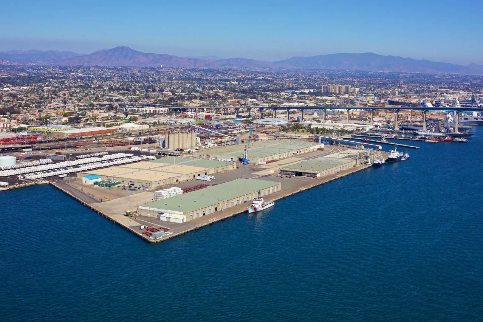 Aerial view of the Tenth Avenue Marine Terminal. (Photos courtesy of the Port of San Diego)
