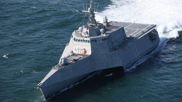 The future USS Tulsa underway for acceptance trials. (Navy photo courtesy of Austal USA)