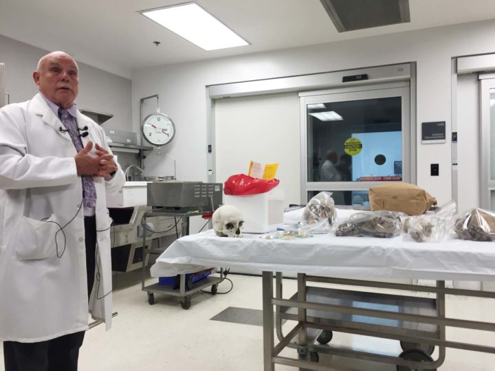 Chief County Medical Examiner Dr. Glenn Wagner in an examining room for death investigations. (Photos courtesy of San Diego County)