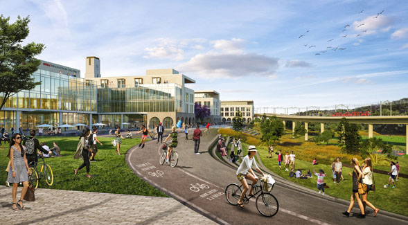 Rendering of SDSU Mission Valley. (Courtesy of SDSU)