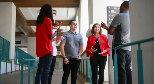 SDSU inaugurations are well-attended public celebrations that united the institution and the community. SDSU President Adela de la Torre’s inauguration will be held April 11. (Photo: Sandy Huffaker) 