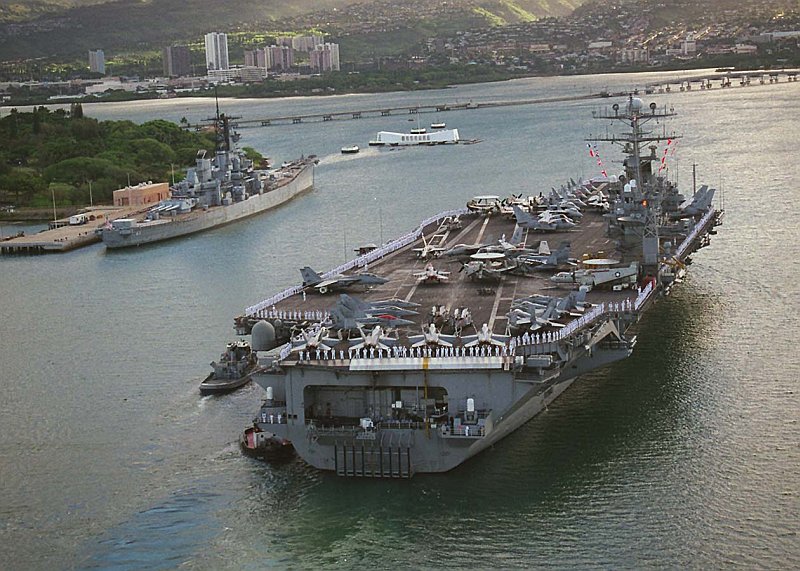 The San Diego-based USS Carl Vinson in Pearl Harbor, Hawaii. (U.S. Navy photo by Photographer's Mate 3rd Class Chris Holloway.)