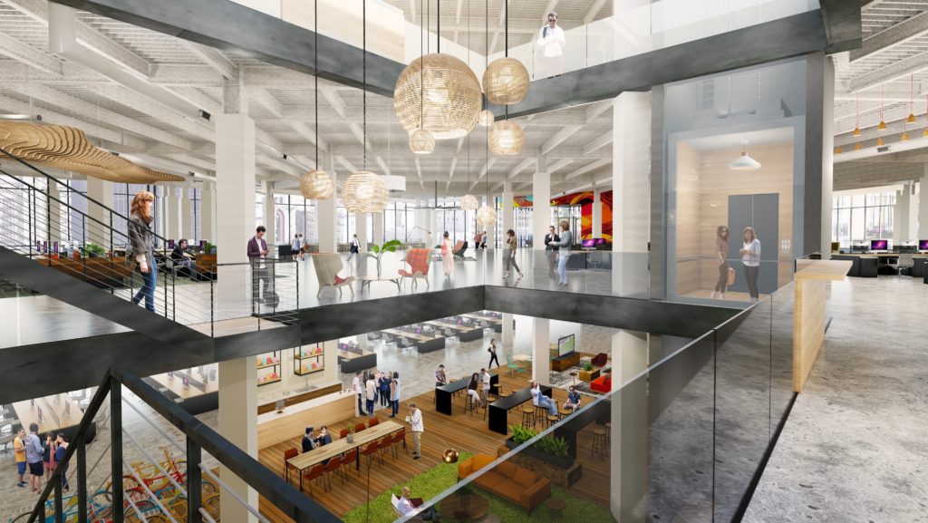 Rendering of the interior of the former Nordstrom building