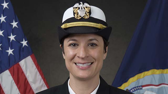 Cmdr. Audry Oxley was promoted from executive officer of the USS Tulsa. (U.S. Navy photo)