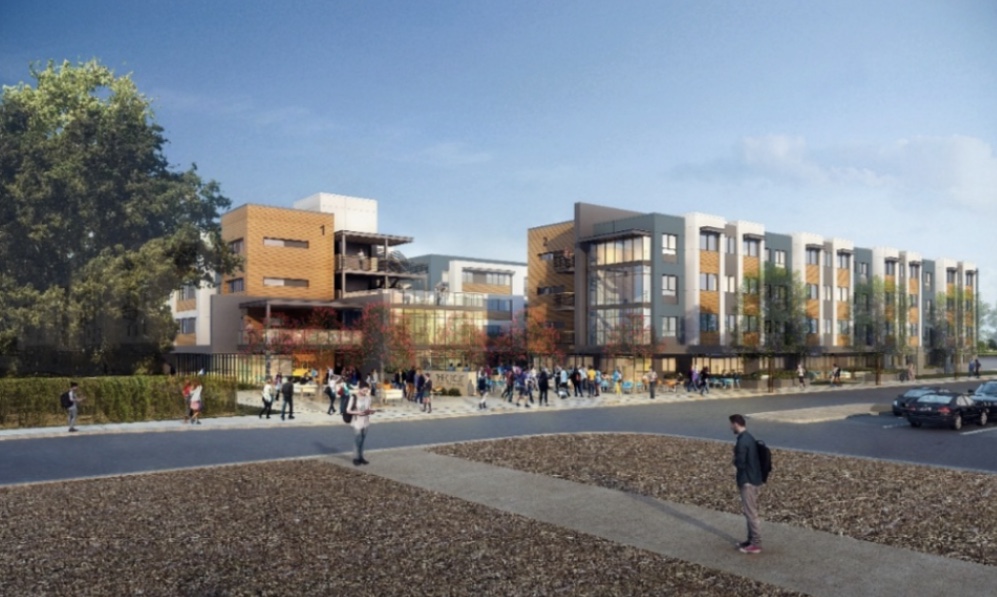 A rendering of a campus housing project for community college students underway at Orange Coast College. (Image courtesy of OCC)