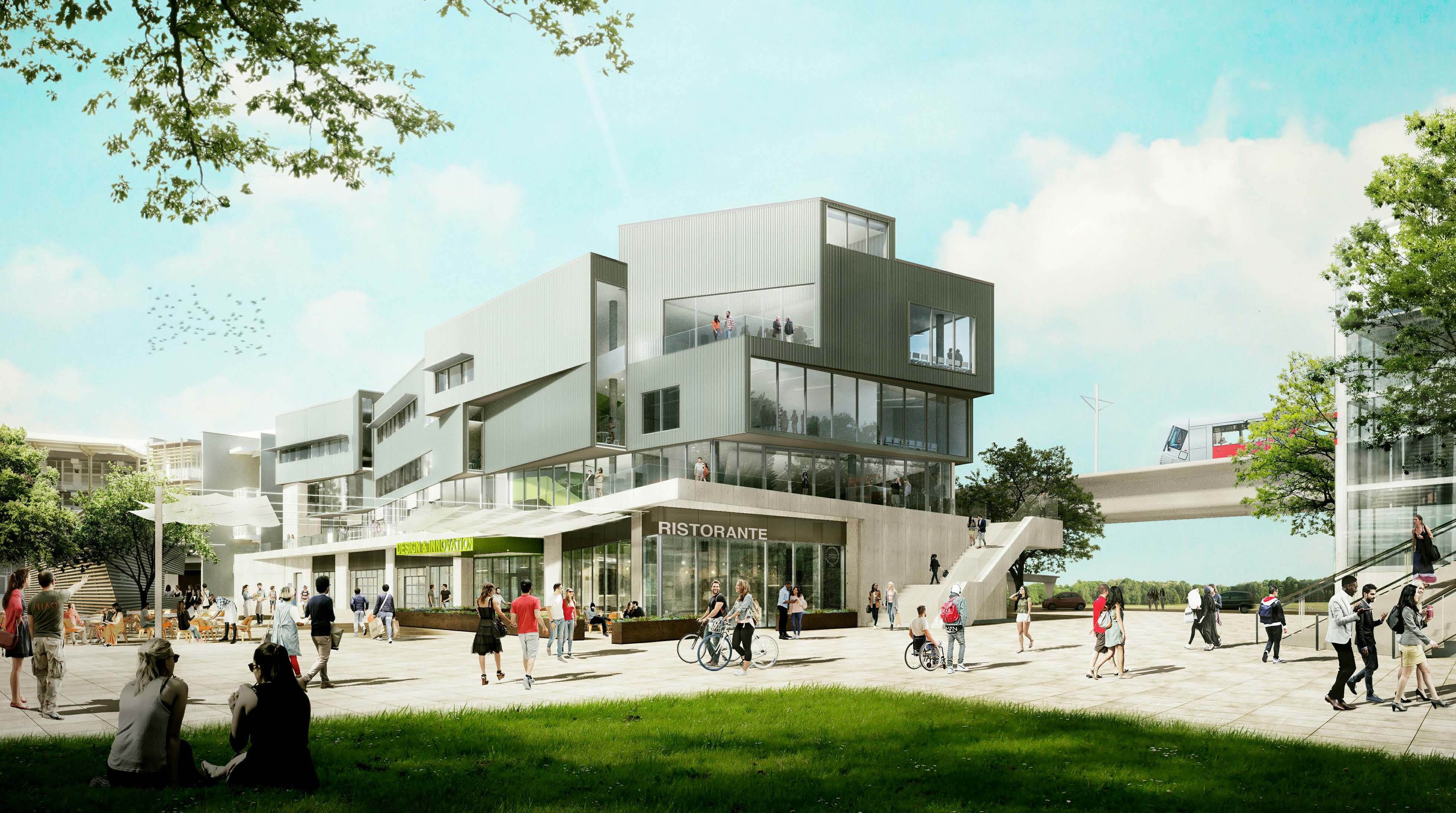 Rendering of the Design and Innovation Building. (Photo courtesy of BNBuilders)