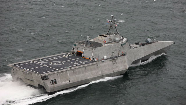 The future USS Cincinnati during acceptance trials in February. Courtesy Austal USA