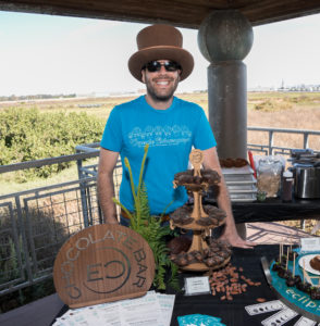 Chef Will Gustwiller, Eclipse Chocolate, displays confections.